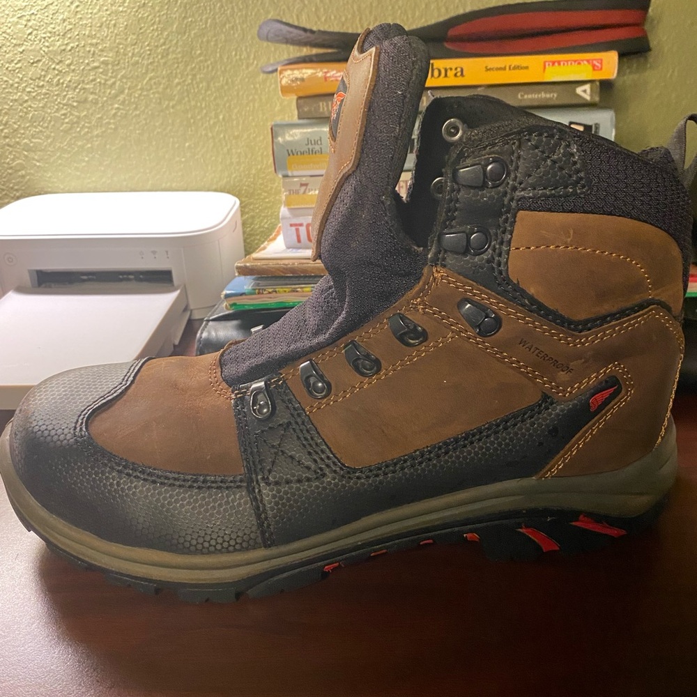 ( Redwing)Waterproof steel toe Brown and Black Men's Work Boots